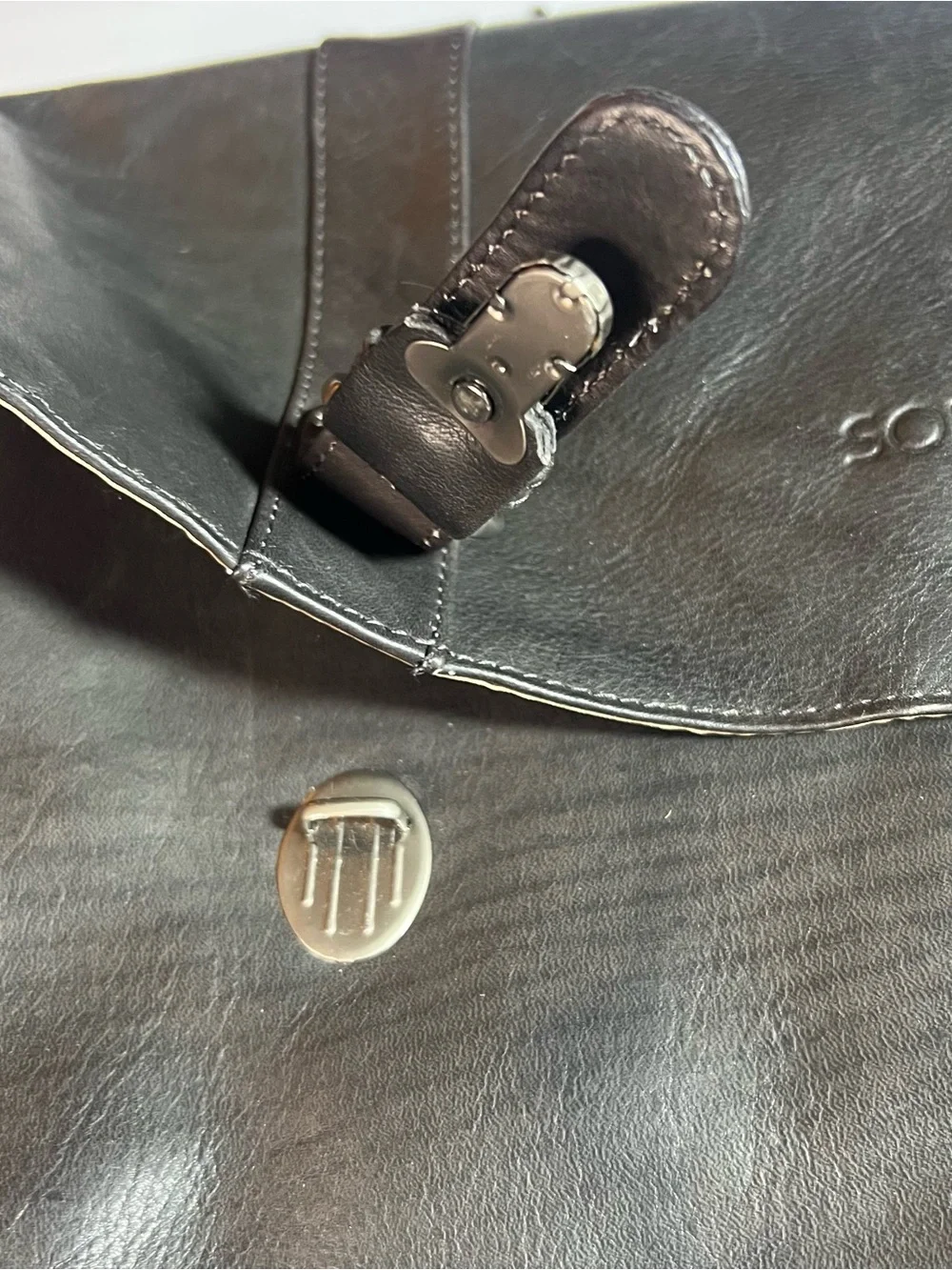 solo Black Leather Briefcase Messenger for Men